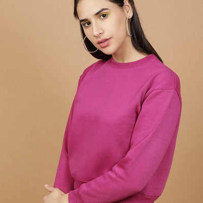 Women's Solid Regular Fit Sweatshirt