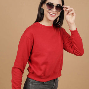 Women's Solid Regular Fit Sweatshirt
