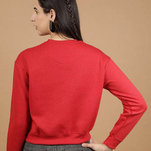 Women's Solid Regular Fit Sweatshirt