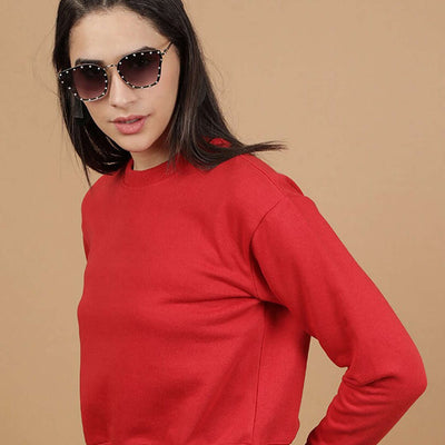 Women's Solid Regular Fit Sweatshirt