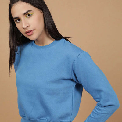 Women's Solid Regular Fit Sweatshirt