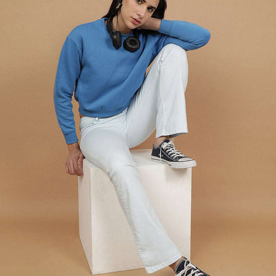 Women's Solid Regular Fit Sweatshirt