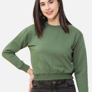 Women's Solid Regular Fit Sweatshirt