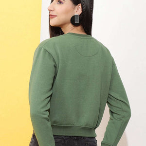 Women's Solid Regular Fit Sweatshirt