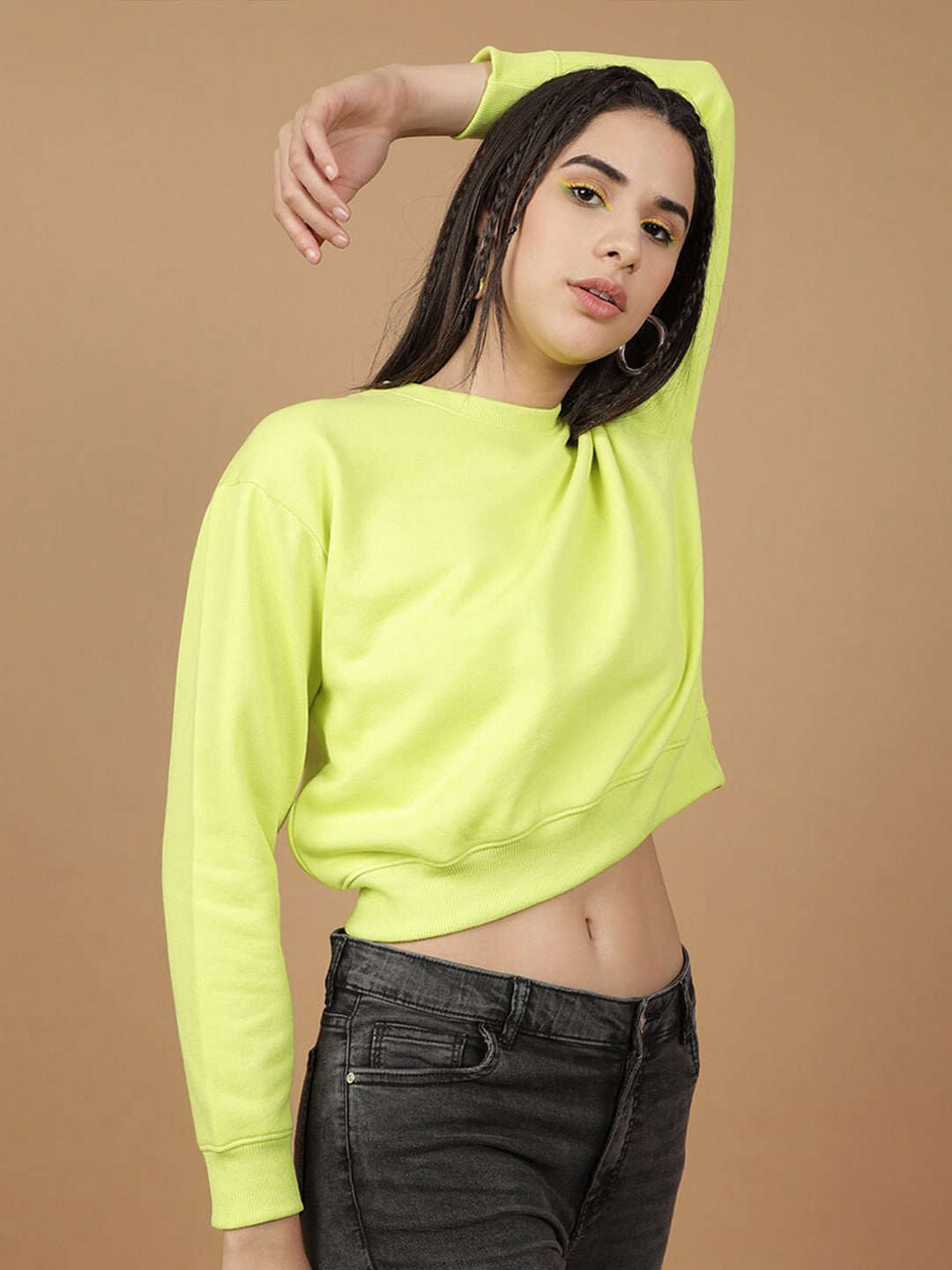 Women's Solid Regular Fit Sweatshirt