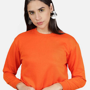 Women's Solid Regular Fit Sweatshirt