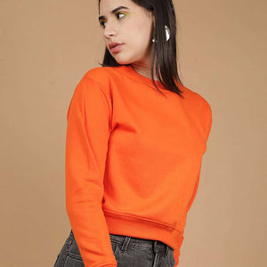 Women's Solid Regular Fit Sweatshirt