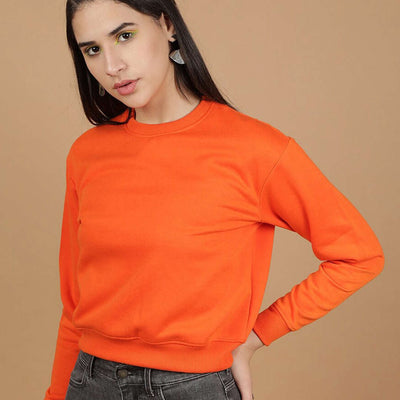 Women's Solid Regular Fit Sweatshirt