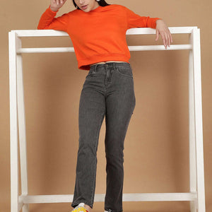 Women's Solid Regular Fit Sweatshirt