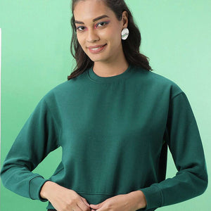 Women's Solid Regular Fit Sweatshirt