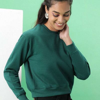 Women's Solid Regular Fit Sweatshirt