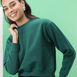 Women's Solid Regular Fit Sweatshirt