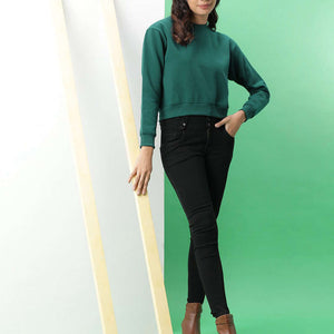 Women's Solid Regular Fit Sweatshirt