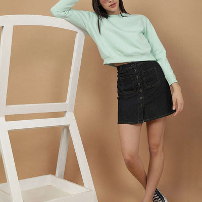 Women's Solid Regular Fit Sweatshirt