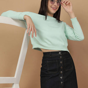 Women's Solid Regular Fit Sweatshirt