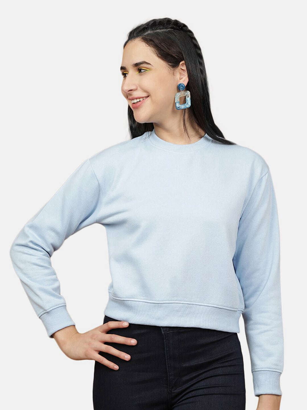 Women's Solid Regular Fit Sweatshirt