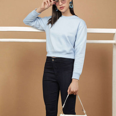 Women's Solid Regular Fit Sweatshirt