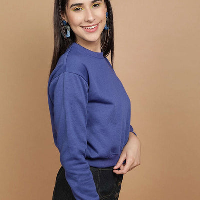 Women's Solid Regular Fit Sweatshirt