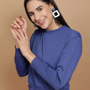 Women's Solid Regular Fit Sweatshirt