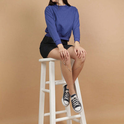 Women's Solid Regular Fit Sweatshirt