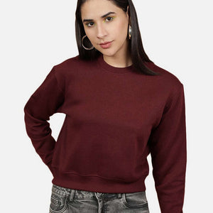 Women's Solid Regular Fit Sweatshirt