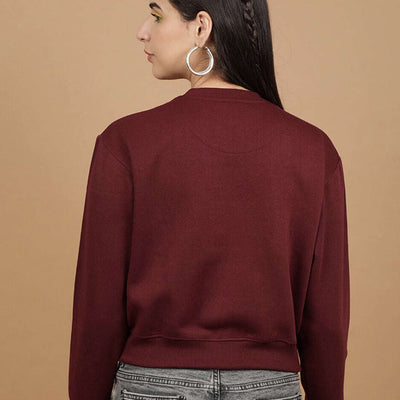 Women's Solid Regular Fit Sweatshirt