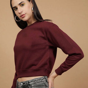 Women's Solid Regular Fit Sweatshirt
