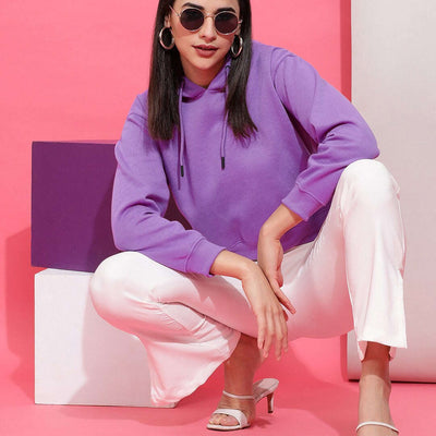 Women's Solid Regular Fit Sweatshirt