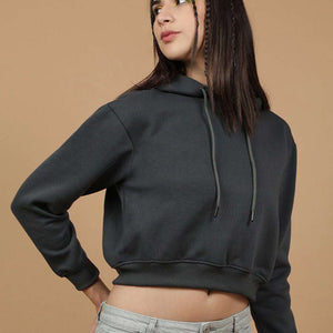 Women's Solid Regular Fit Sweatshirt