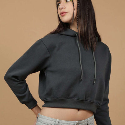 Women's Solid Regular Fit Sweatshirt