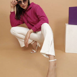 Women's Solid Regular Fit Sweatshirt