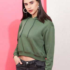 Women's Solid Regular Fit Sweatshirt