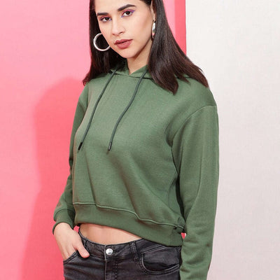 Women's Solid Regular Fit Sweatshirt