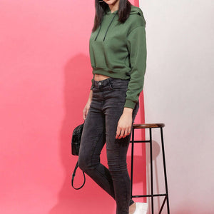 Women's Solid Regular Fit Sweatshirt