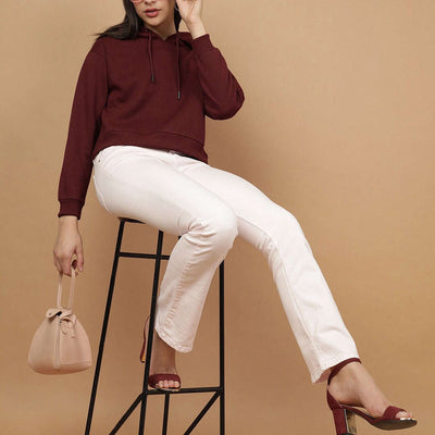 Women's Solid Regular Fit Sweatshirt