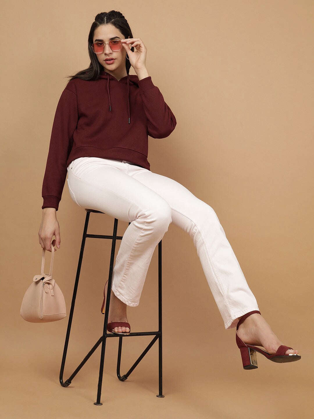 Women's Solid Regular Fit Sweatshirt