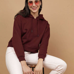 Women's Solid Regular Fit Sweatshirt