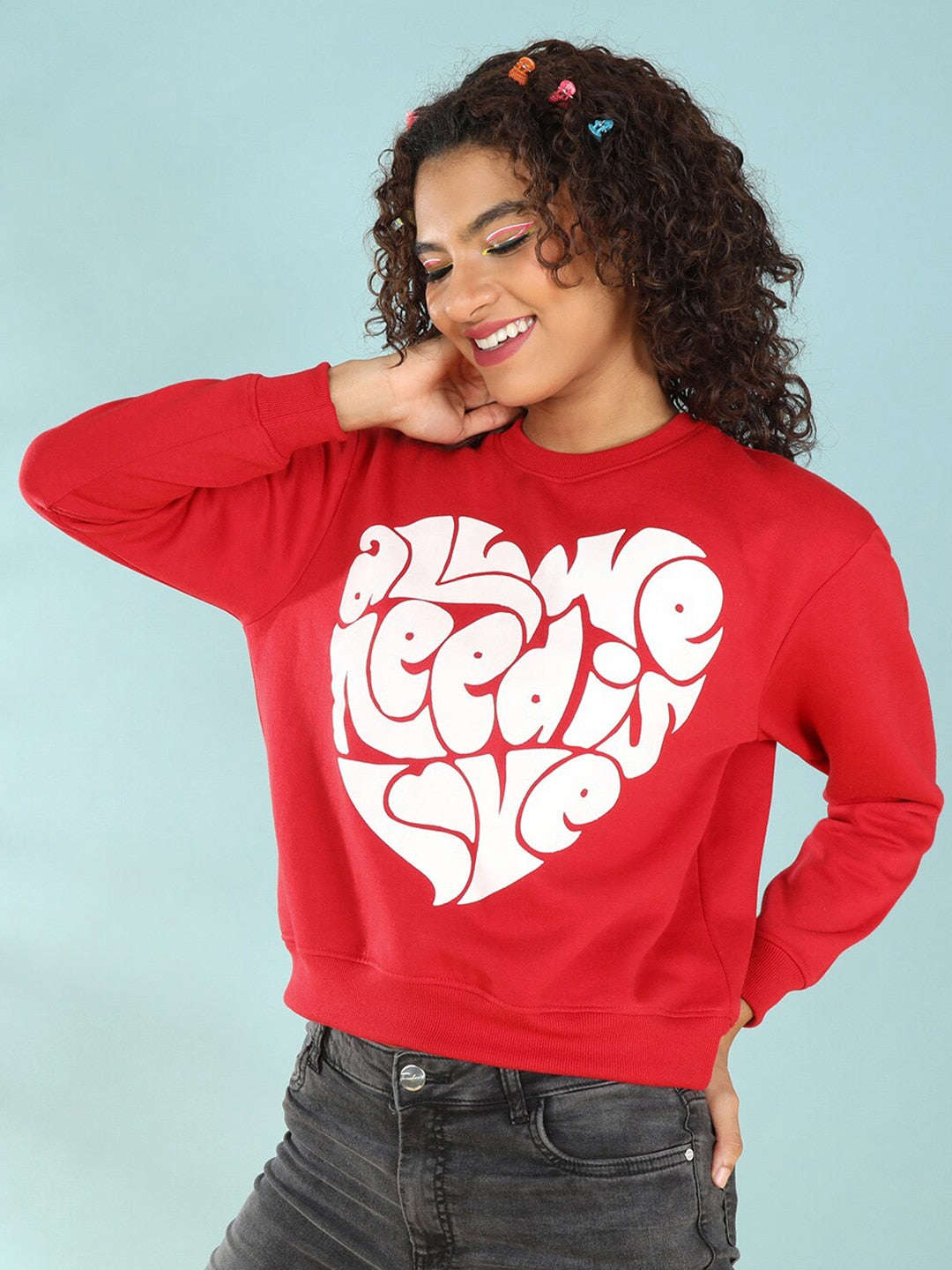 Women's Solid Regular Fit Sweatshirt