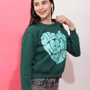 Women's Solid Regular Fit Sweatshirt