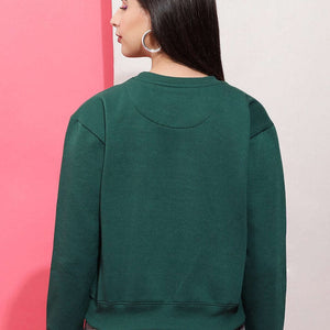 Women's Solid Regular Fit Sweatshirt