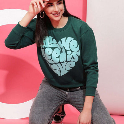 Women's Solid Regular Fit Sweatshirt