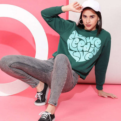 Women's Solid Regular Fit Sweatshirt