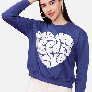Women's Solid Regular Fit Sweatshirt
