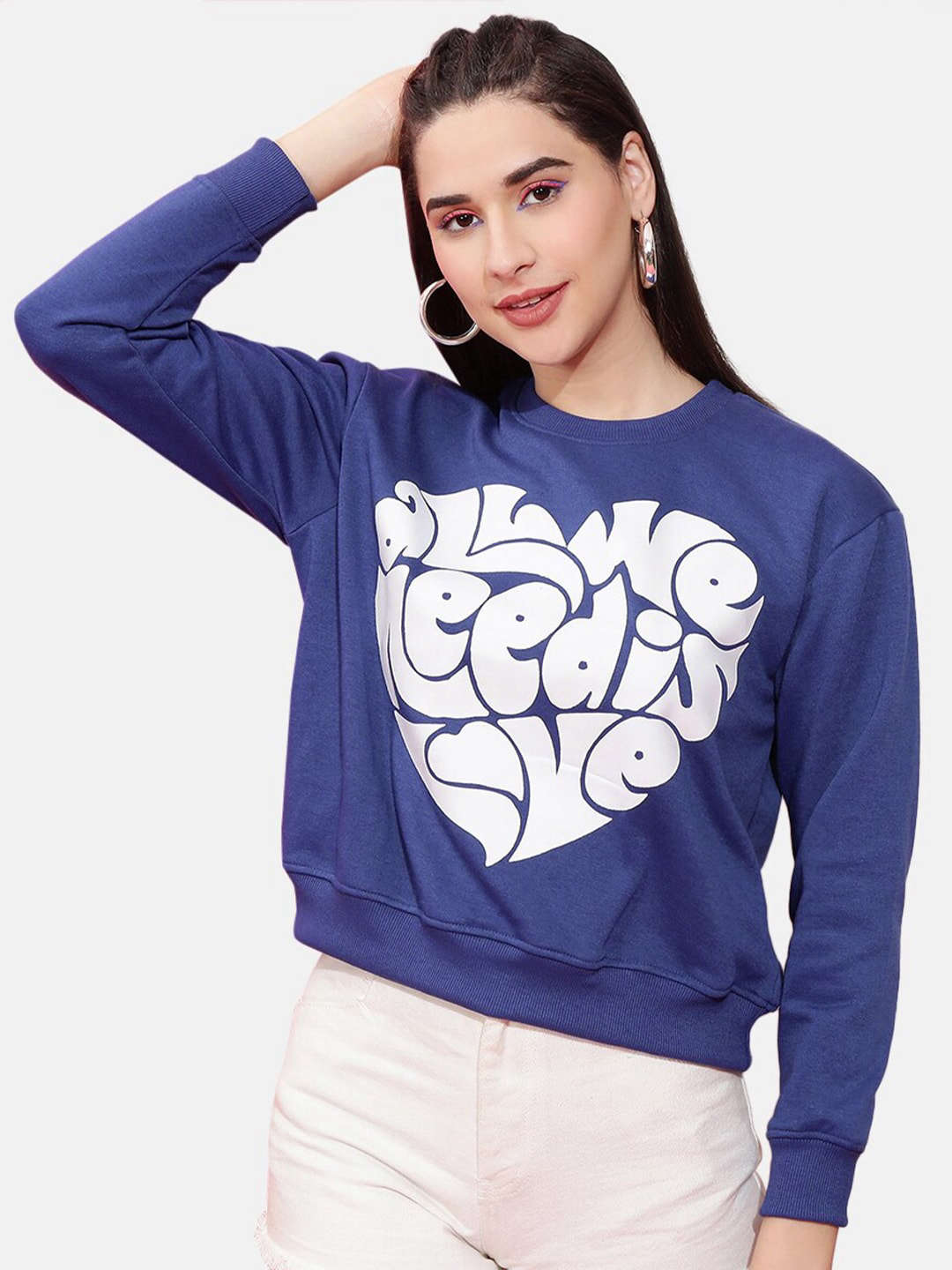 Women's Solid Regular Fit Sweatshirt