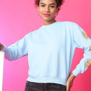 Women's Back Printed Regular Fit Sweatshirt