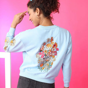 Women's Back Printed Regular Fit Sweatshirt