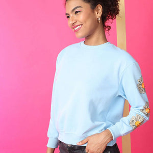 Women's Back Printed Regular Fit Sweatshirt