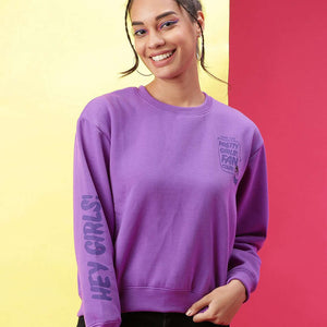 Women's Back Printed Regular Fit Sweatshirt