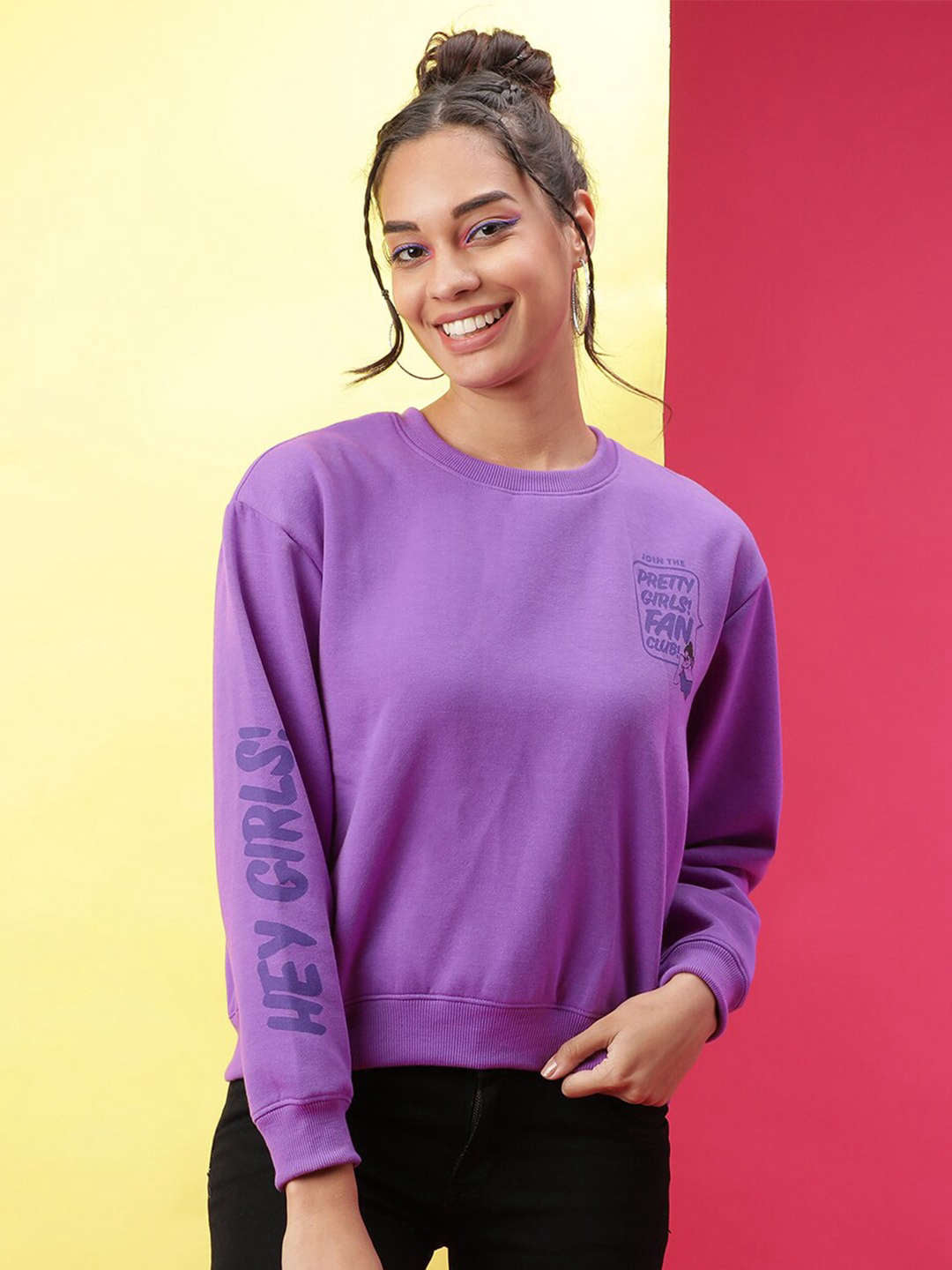 Women's Back Printed Regular Fit Sweatshirt
