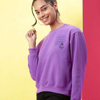 Women's Back Printed Regular Fit Sweatshirt